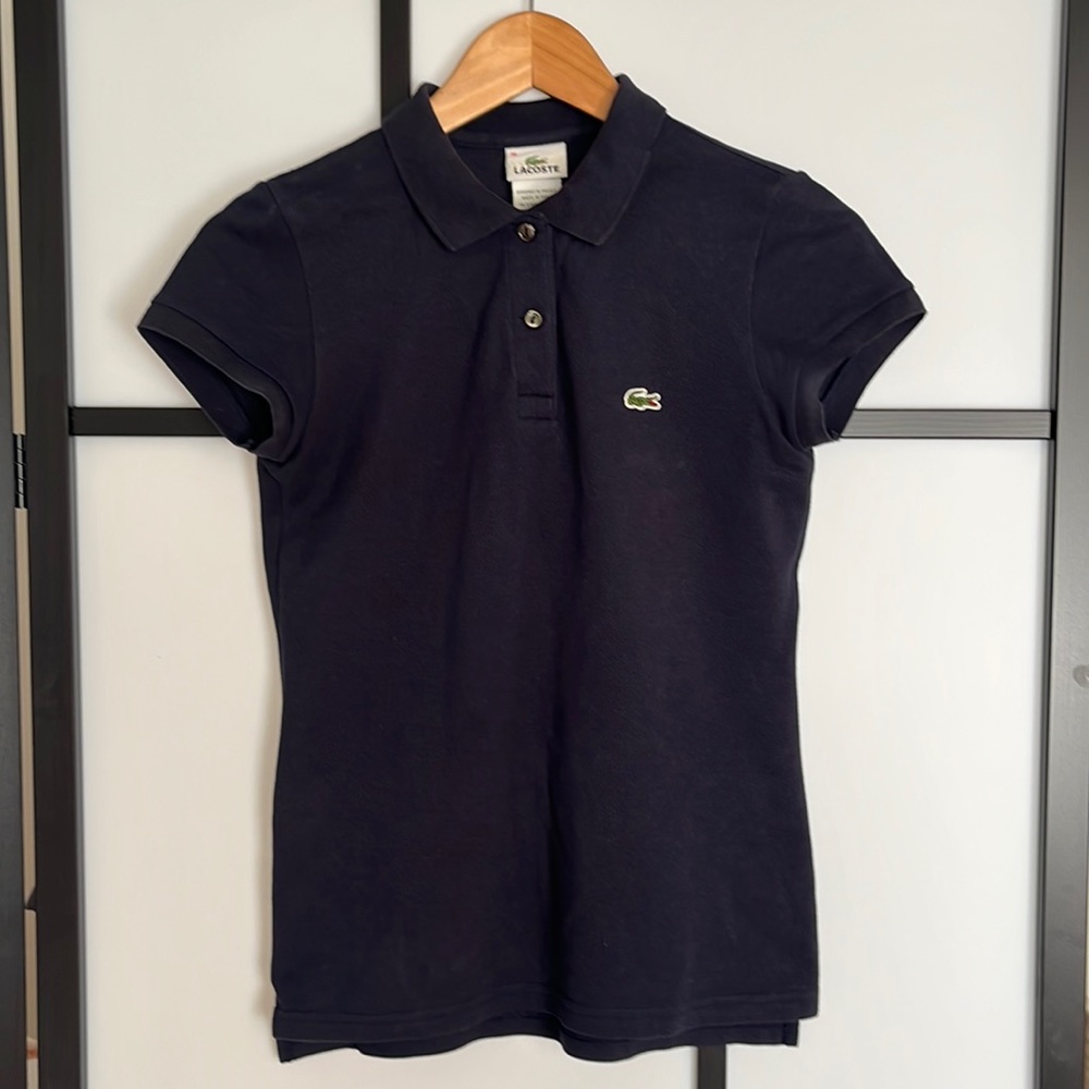 Lacoste Women’s Polo Shirt, Navy Blue, Size 36